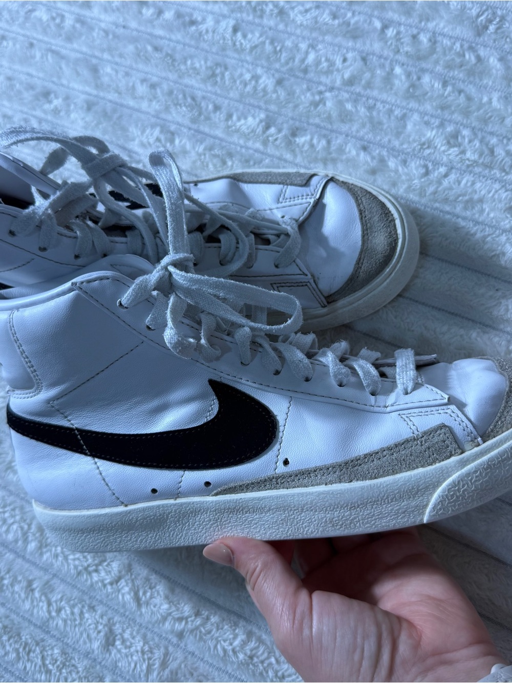 Nike Blazer '77 Vintage Mid Top Leather Lace Up Sneakers White/Black US 8